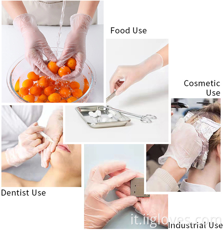 Cucina all'ingrosso cucina domestica puliti alimentari alimentari in vinile guanti in PVC senza polvere